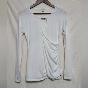 Guess Cream Wrap Style Top With Metal Embellishment Size M